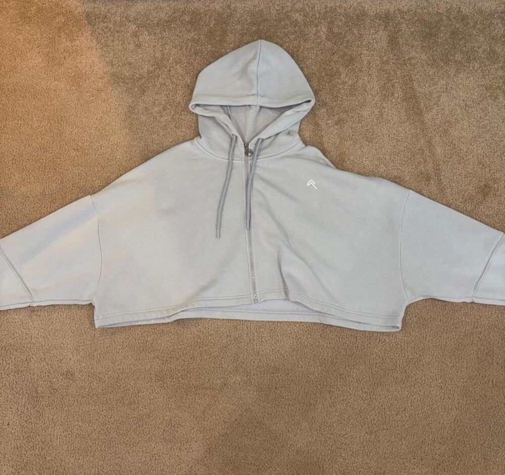 ONER ACTIVE Cropped Zip up hoodie Blueish Gray